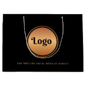 Gold-Logos und Unternehmen für benutzerdefiniertes Große Geschenktüte (Vorderseite)