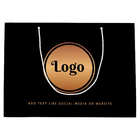 Gold-Logos und Unternehmen für benutzerdefiniertes Große Geschenktüte (Vorderseite)