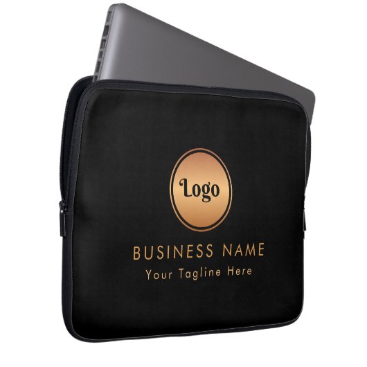 Gold-Logos und Unternehmen für benutzerdefiniertes Laptopschutzhülle (Vorne Rechts)