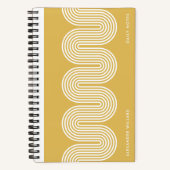 Gold Lombard Wavy Lines Modern Custom Notebook Notizblock (Vorderseite)