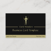 Gold Long Man Simple Logo Visitenkarte (Vorderseite)