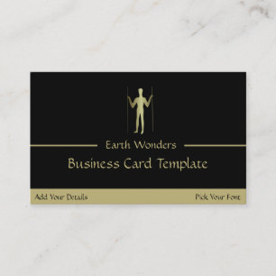 Gold Long Man Simple Logo Visitenkarte