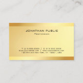 Gold Look Beruflich Elegante Template Moderne Visitenkarte (Rückseite)