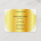 Gold Look Beruflich Moderne Elegante Vorlage Visitenkarte (Rückseite)