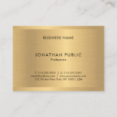 Gold Look Beruflicher Glamour Moderne Vorlage Visitenkarte (Rückseite)