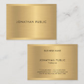 Gold Look Beruflicher Glamour Moderne Vorlage Visitenkarte (Vorne/Hinten)