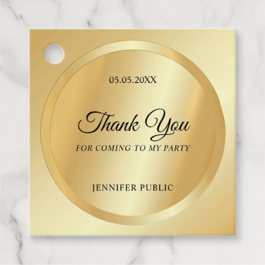 Gold Look Custom Vielen Dank Script Text Template Geschenkanhänger (Vorderseite)
