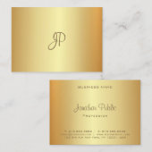 Gold Look Elegant Calligraphed Monogram Modern Visitenkarte (Vorne/Hinten)