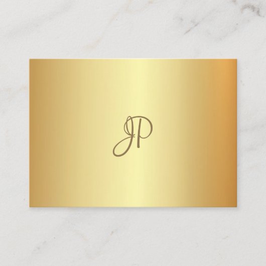 Gold Look Elegant Calligraphed Monogram Modern Visitenkarte (Vorderseite)