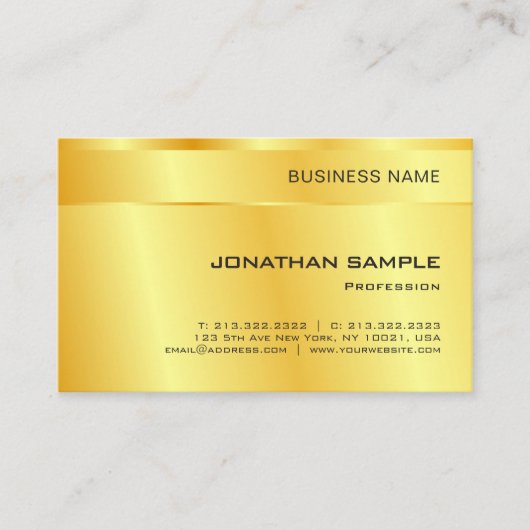 Gold Look Elegante einfache, moderne, kundenspezif Visitenkarte (Vorderseite)