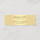 Gold Look Elegante handgeschriebene einfache Vorla Mini Visitenkarte (Rückseite)