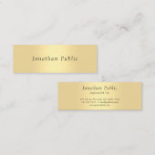 Gold Look Elegante handgeschriebene einfache Vorla Mini Visitenkarte (Vorne/Hinten)