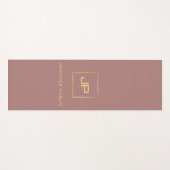 Gold Look Elegante Mit Monogramm Vorlage Sport Yogamatte (Vorderseite (Horizontal))