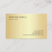 Gold Look Elegante moderne, einfache Vorlage Visitenkarte (Rückseite)
