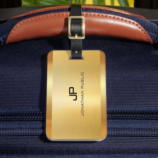 Gold Look Elegante Moderne Luxury Template glamour Gepäckanhänger (Vorderseite Insitu 2)