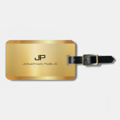 Gold Look Elegante Moderne Luxury Template glamour Gepäckanhänger (Vorderseite horizontal)