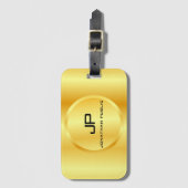 Gold Look Elegante moderne Monogram Vorlage Gepäckanhänger (Vorderseite Vertikal)