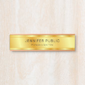 Gold Look Elegante moderne Personalisierte Vorlage Türschild (Vorderseite )