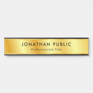 Gold Look Elegante moderne Personalisierte Vorlage Türschild