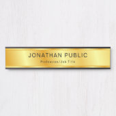 Gold Look Elegante moderne trendige Vorlage Türschild (Vorderseite )