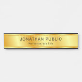 Gold Look Elegante moderne trendige Vorlage Türschild (Vorderseite )