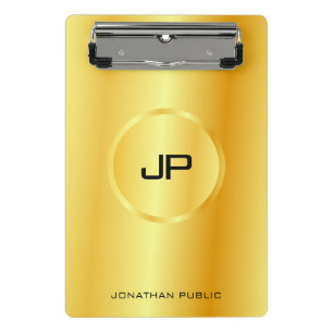 Gold Look Elegante Monogram Moderne trendige Vorla Mini Klemmbrett