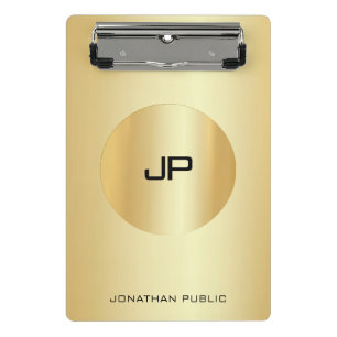 Gold Look Elegante Monogram Moderne Vorlage Mini Klemmbrett