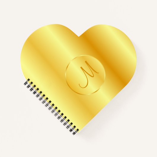 Gold Look Elegante Monogram Template Trendy Notizblock (Vorderseite)