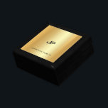 Gold Look Elegante Monogram Vorlage Moderne Erinnerungskiste<br><div class="desc">Gold Look Elegante Monogram Template Moderne Schmuckbox.</div>