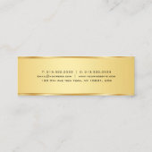 Gold Look Elegante Simple Template Beruflich Mini Visitenkarte (Rückseite)