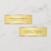 Gold Look Elegante Simple Template Beruflich Mini Visitenkarte (Vorne/Hinten)