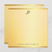 Gold Look Elegante Vorlage Modernes einfaches Mono (Vorne/Hinten)