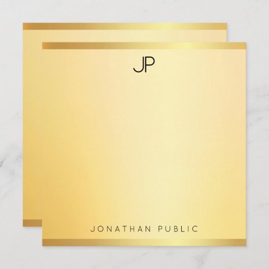 Gold Look Elegante Vorlage Modernes einfaches Mono (Vorne/Hinten)