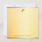Gold Look Elegante Vorlage Modernes einfaches Mono (Vorderseite)