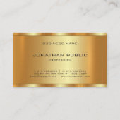 Gold Look Elegantes glamouröses, modernes Luxus-Te Visitenkarte (Rückseite)
