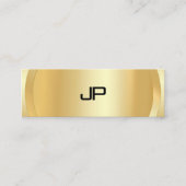 Gold Look Elegantes Monogramm Modernes Beruflich Mini Visitenkarte (Vorderseite)