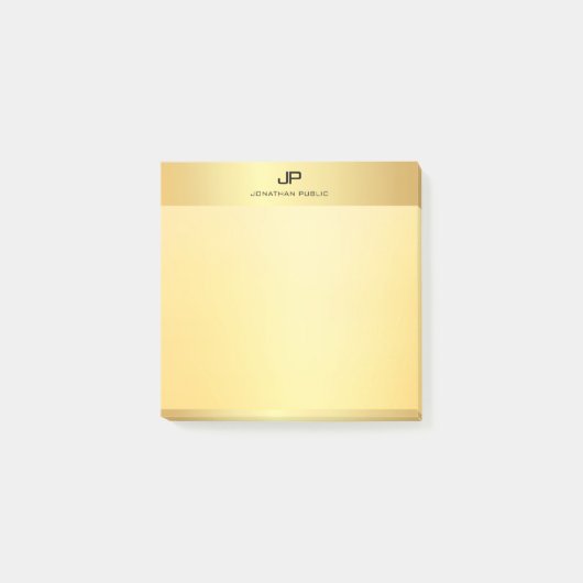 Gold Look Elegantes Template Moderne Beruflich Post-it Klebezettel (Vorderseite)