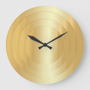 Gold Look Glamorous Elegant Trendy Template Large Große Wanduhr