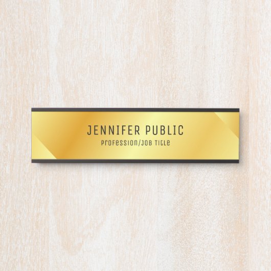Gold Look Glamour Trendy Elegant Template Türschild (Vorderseite )
