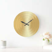 Gold Look glamourös Elegant Trendy Template Large Große Wanduhr (Zuhause)