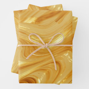 Gold-Look, Gold-Schimmer, Geschenkpapier Set