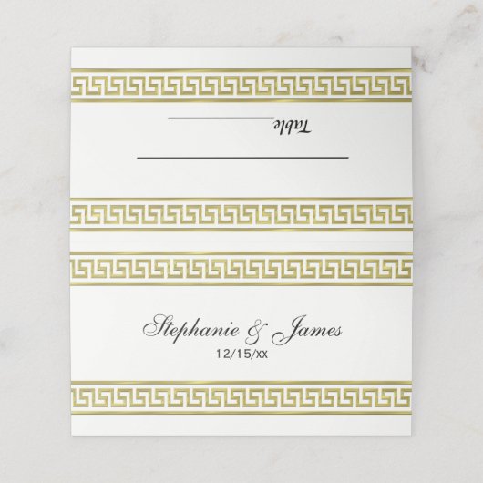 Gold Look Griechischer Hauptmagnationsgrenze Nr. 1 Platzkarte (Außenseite Aufgefaltet)