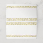 Gold Look Griechischer Key Meander J Border #4 Platzkarte (Außenseite Aufgefaltet)
