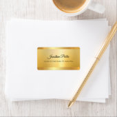 Gold Look Handschrift Name Beruflich Elegant Adressaufkleber (Insitu)