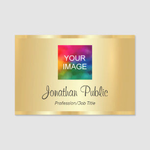 Gold Look Hochladen Ihres Foto- oder Firmenlogos a Namensschild