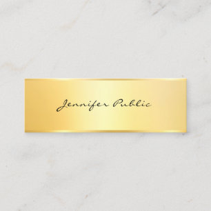 Gold Look Minimalistisch Moderne Elegante Vorlage Mini Visitenkarte
