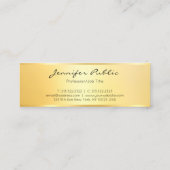 Gold Look Minimalistisch Moderne Elegante Vorlage Mini Visitenkarte (Rückseite)