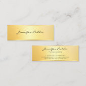Gold Look Minimalistisch Moderne Elegante Vorlage Mini Visitenkarte (Vorne/Hinten)