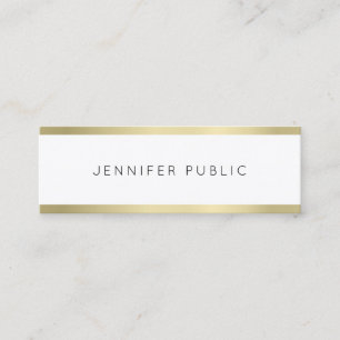 Gold Look Minimalistisch Schlicht Beruflich Mini Visitenkarte