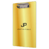 Gold Look Mit Monogramm Elegant Template Klemmbrett (Links)